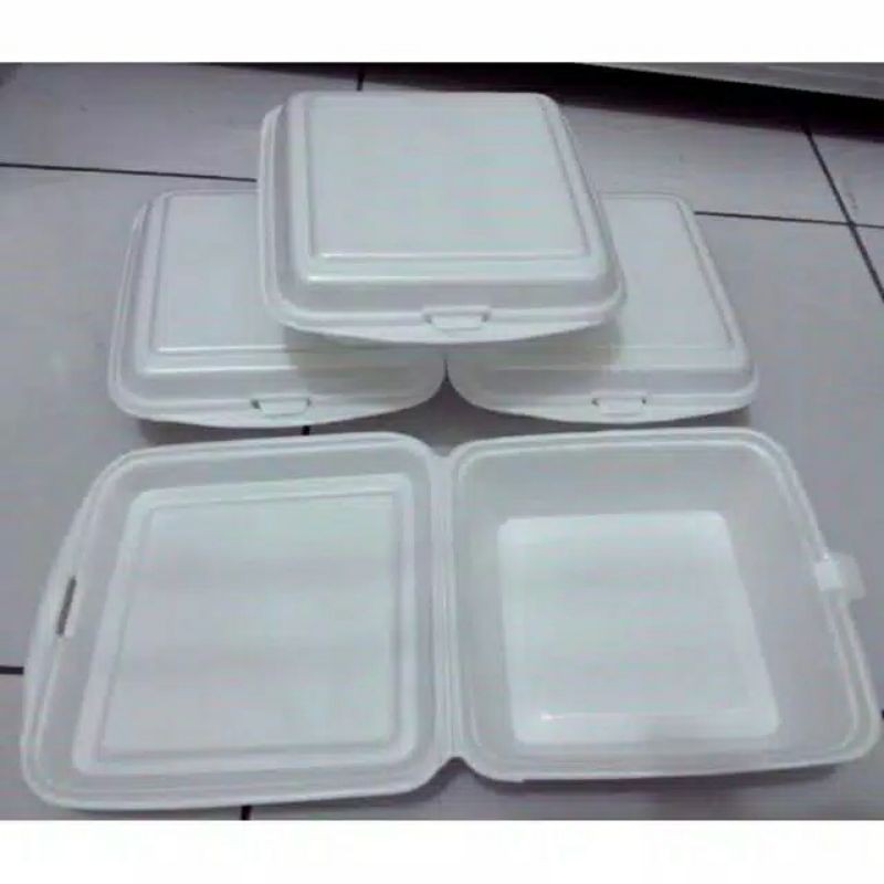 Jual Sterofoam Box Nasi Polos Tanpa Sekat And Sekat 3 Isi 100 Pcs