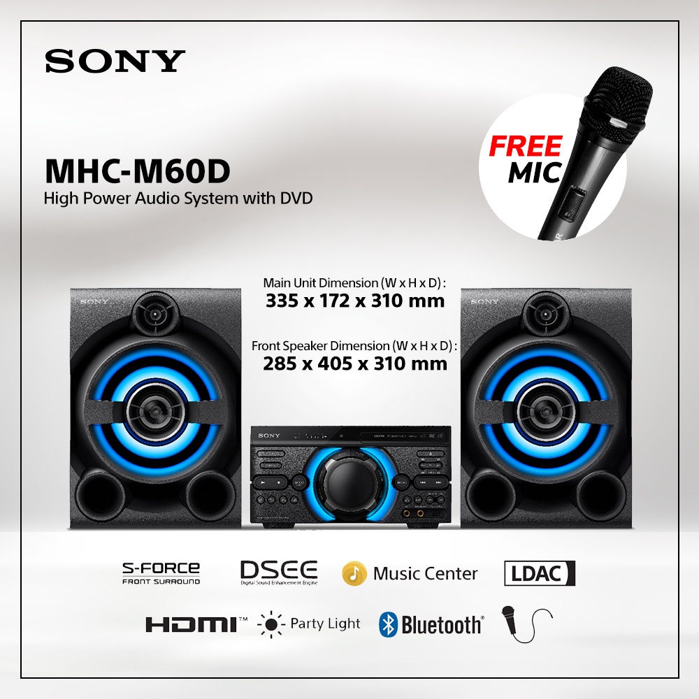 Jual Sony Mhc M D High Power Audio System With Dvd Hi Fi Mhc M D Shopee Indonesia