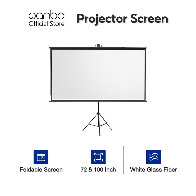 Jual Wanbo Jmgo Tripod Screen Projector Layar Proyektor Screen