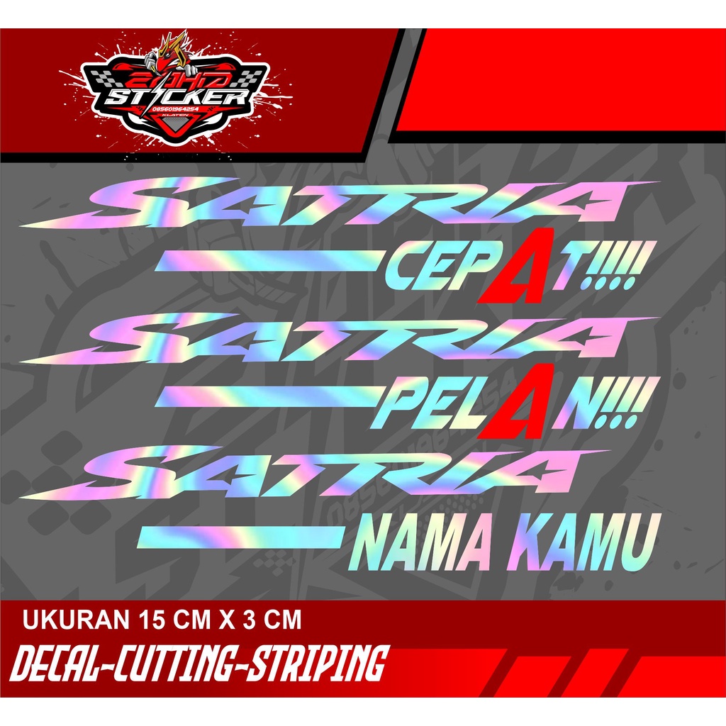 Jual sticker viral satria custom nama | Shopee Indonesia