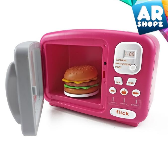 Jual Mainan Anak Microwave Oven Burger Oven Dapat Berputar dan Bersuara