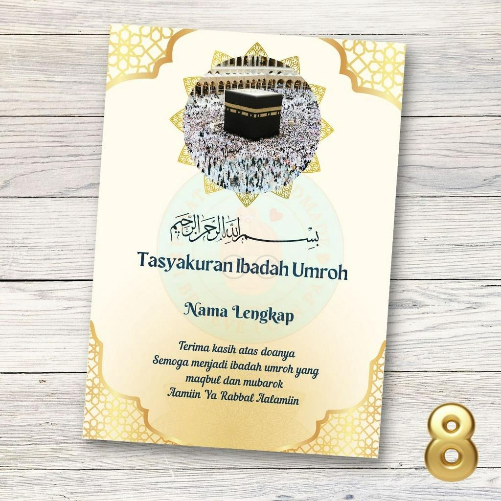 Jual Kartu Ucapan Tasyakuran Haji / Umroh & Stiker Ucapan Tasyakuran