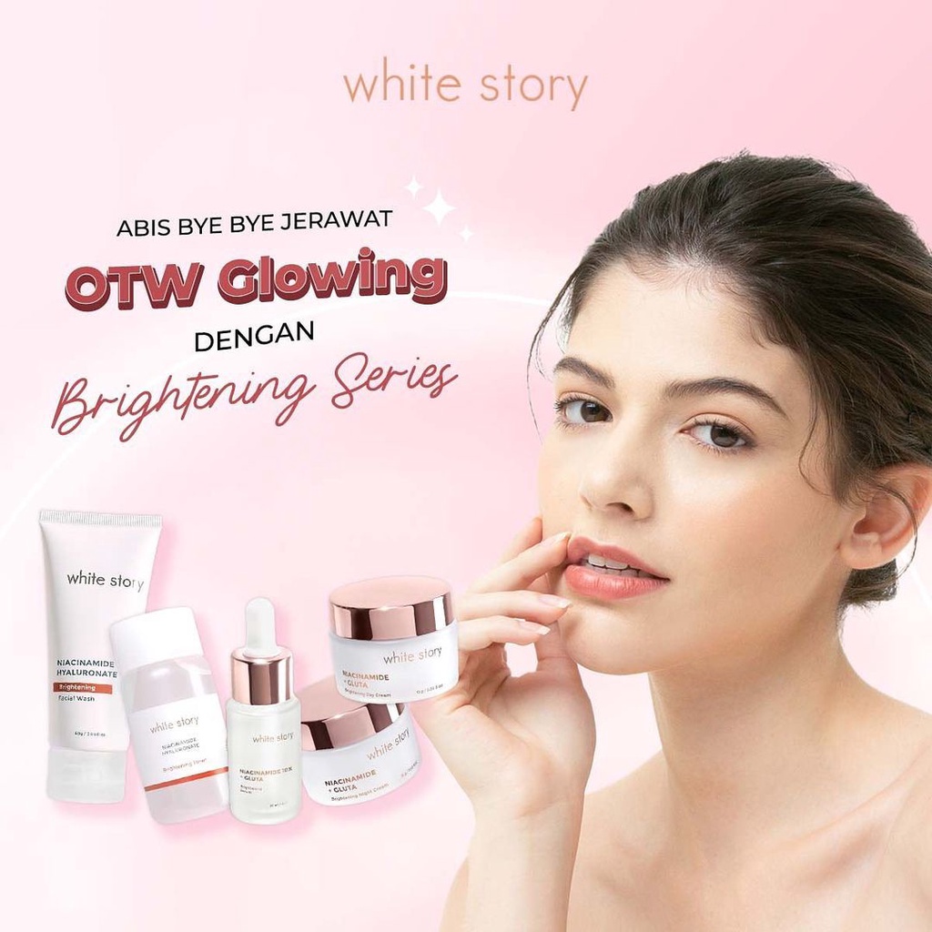 Jual White Story Brightening Day Night Facial wash Serum Toner