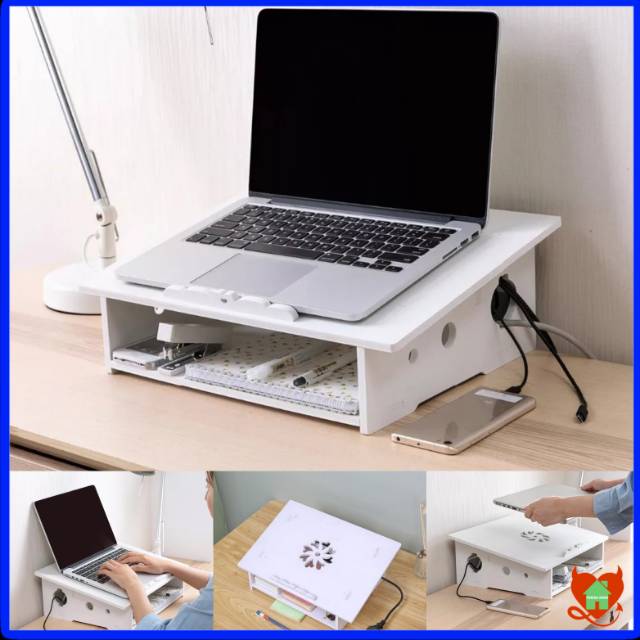Jual Meja Rak Laci Multifungsi Meja Laptop Monitor Alat Tulis Portable ...