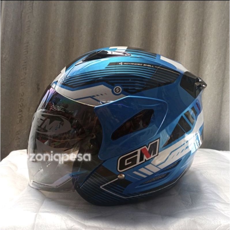 Jual Helm Gm Fighter Motif Vender Black Red Doff Shopee Indonesia