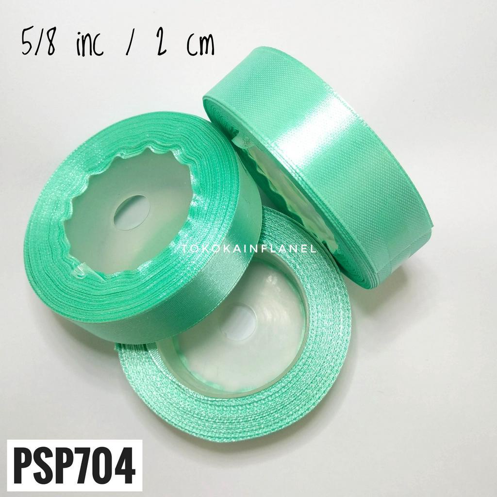 Jual Psp704 Pita Satin Polos 5 8 Inch 2cm Hijau Tosca Per Roll 20