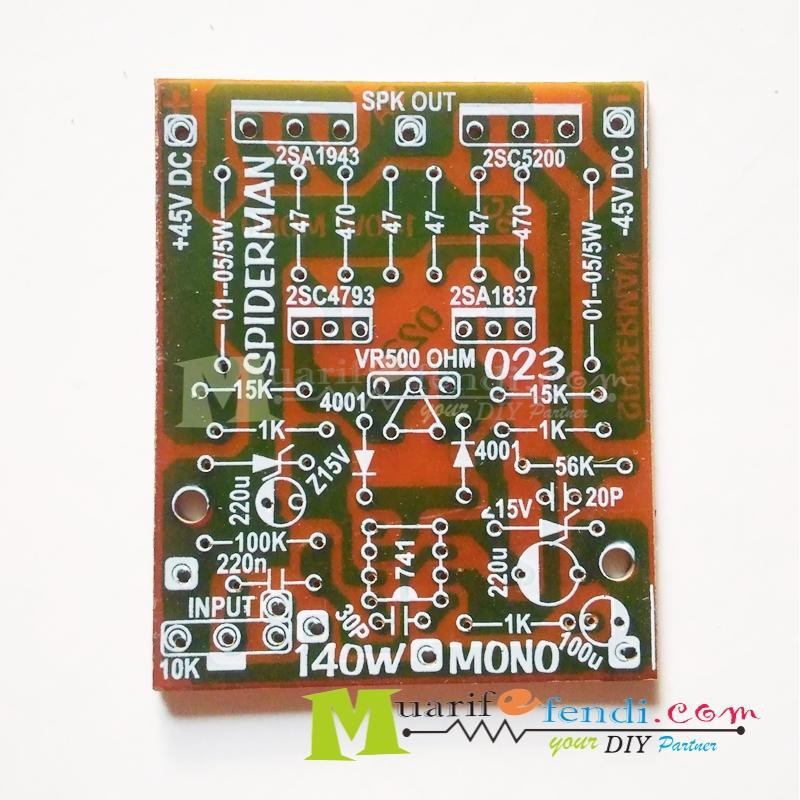 Jual PCB Power Amplifier OCL MONO 140Watt SPIDERMAN | Shopee Indonesia