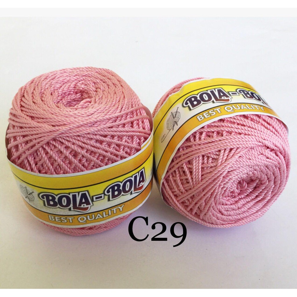 Jual PREMIUM Benang Rajut Polyester ukuran d27 Cap Bola Bola Soft Pink ...