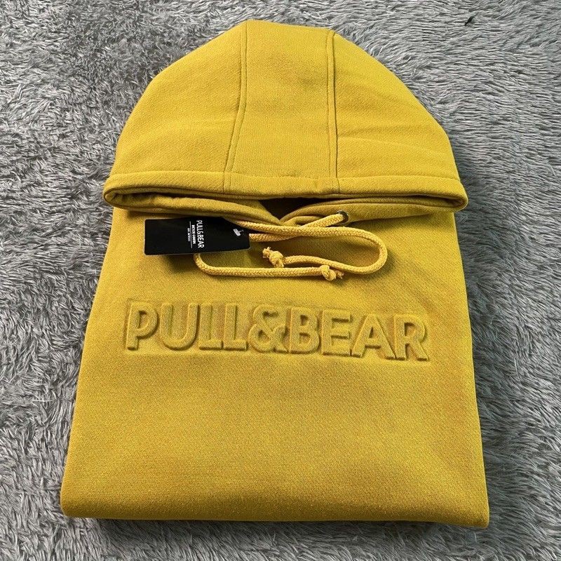 Jual Sweater Hoodie Pull And Bear Kuning Premium Unisex Bahan