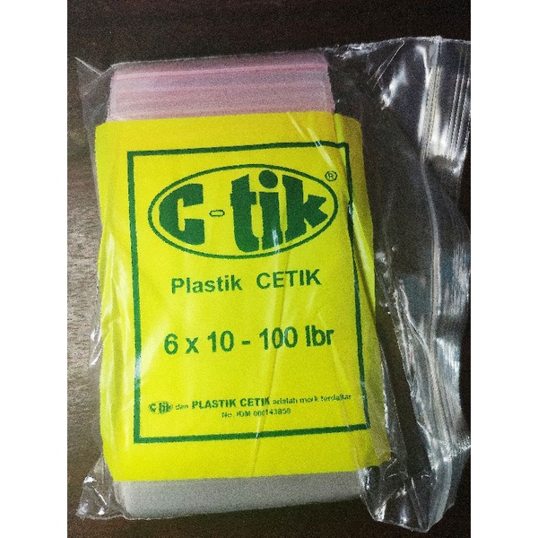 Jual Plastik Klip Ziplock Zipper Cetik C Tik 6x10 Isi 100 Lembar