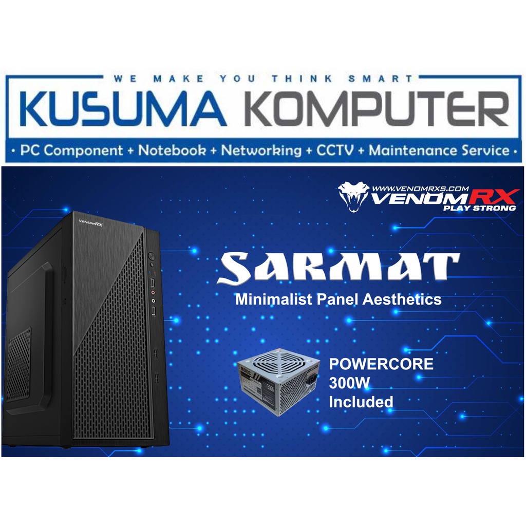 Jual Venomrx SARMAT + PSU 300W Powercore Casing PC | Shopee Indonesia