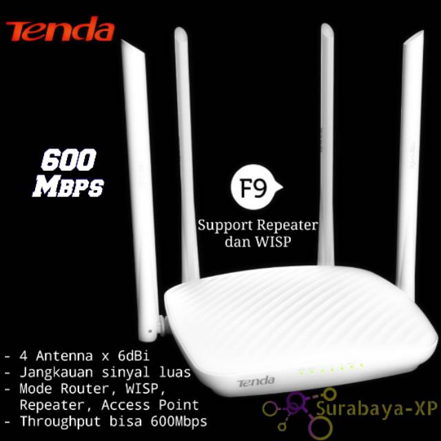 Jual Tenda F9 Wireless Wifi Extender Repeater Wisp Router 600mbps