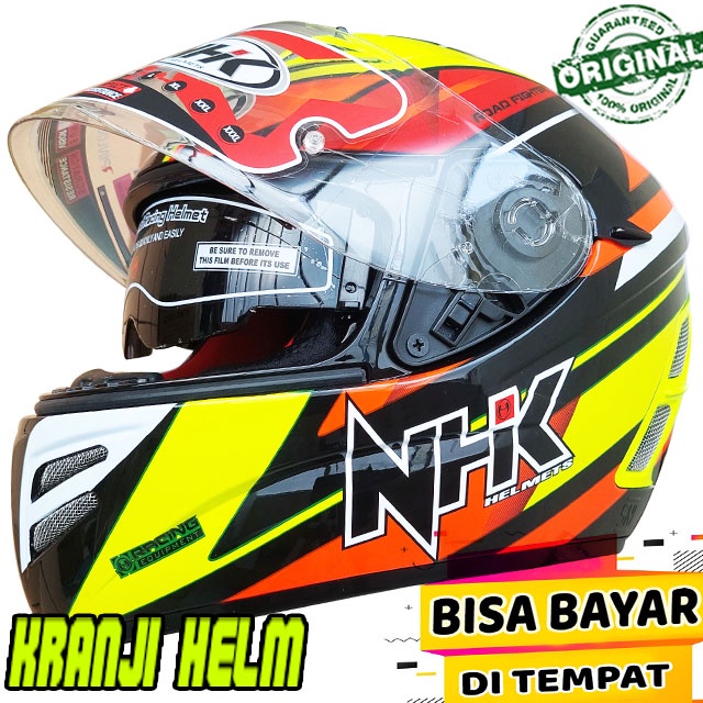 Jual Helm / Helm fullface / Helm nhk terminator race 03 black yellow ...