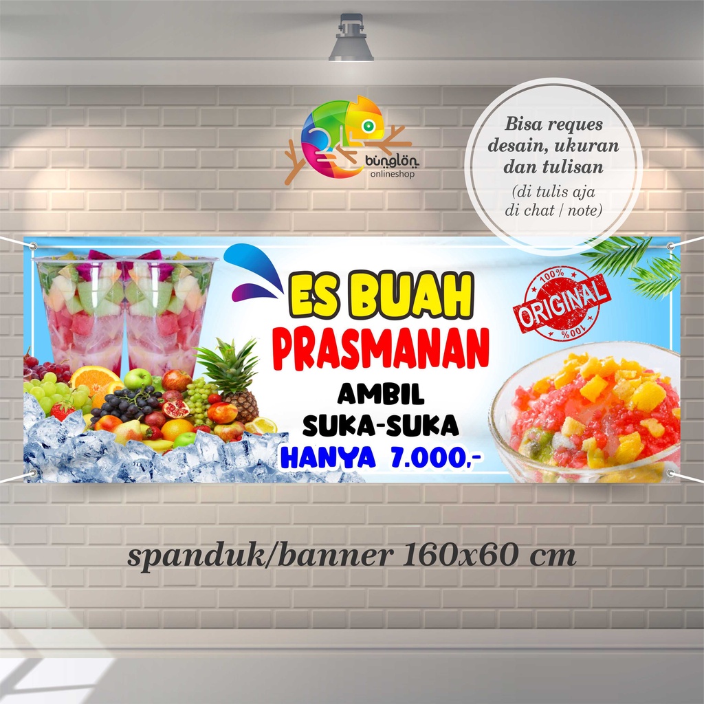 Jual Size 160x60 Cm Spanduk Banner Es Buah Prasmanan Keren Model B