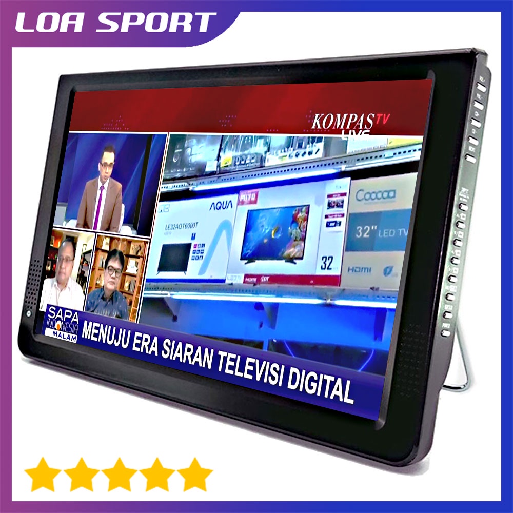 Jual TV Portable Digital Analog 12 Inch Media Player DVBT2 D12