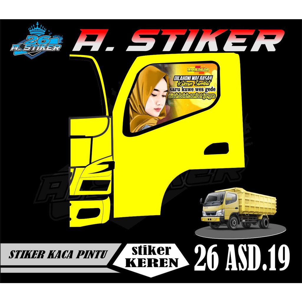 Jual tiker mobil/truk/canter stiker variasi kaca truk/mobil/canter ...