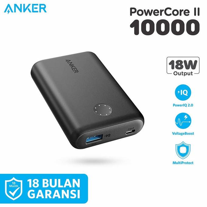 Jual Power Bank Powerbank Anker Powercore Ii 10000 Mah Quick Charge 30 Black A1230 Power 3888