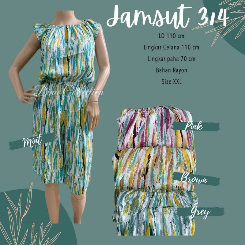 Jual JUMBO jumpsuit 3/4 ukuran XXL Rayon bali Shopee Indonesia