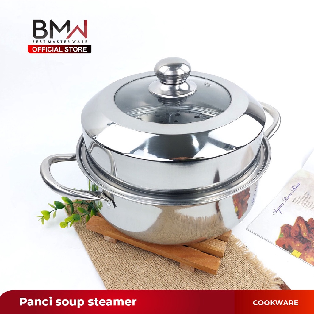 Jual Bmw Kitchen Ware Panci Kukus Dandang Panci Steamer Tebal Langseng Sarangan Stainless 2911