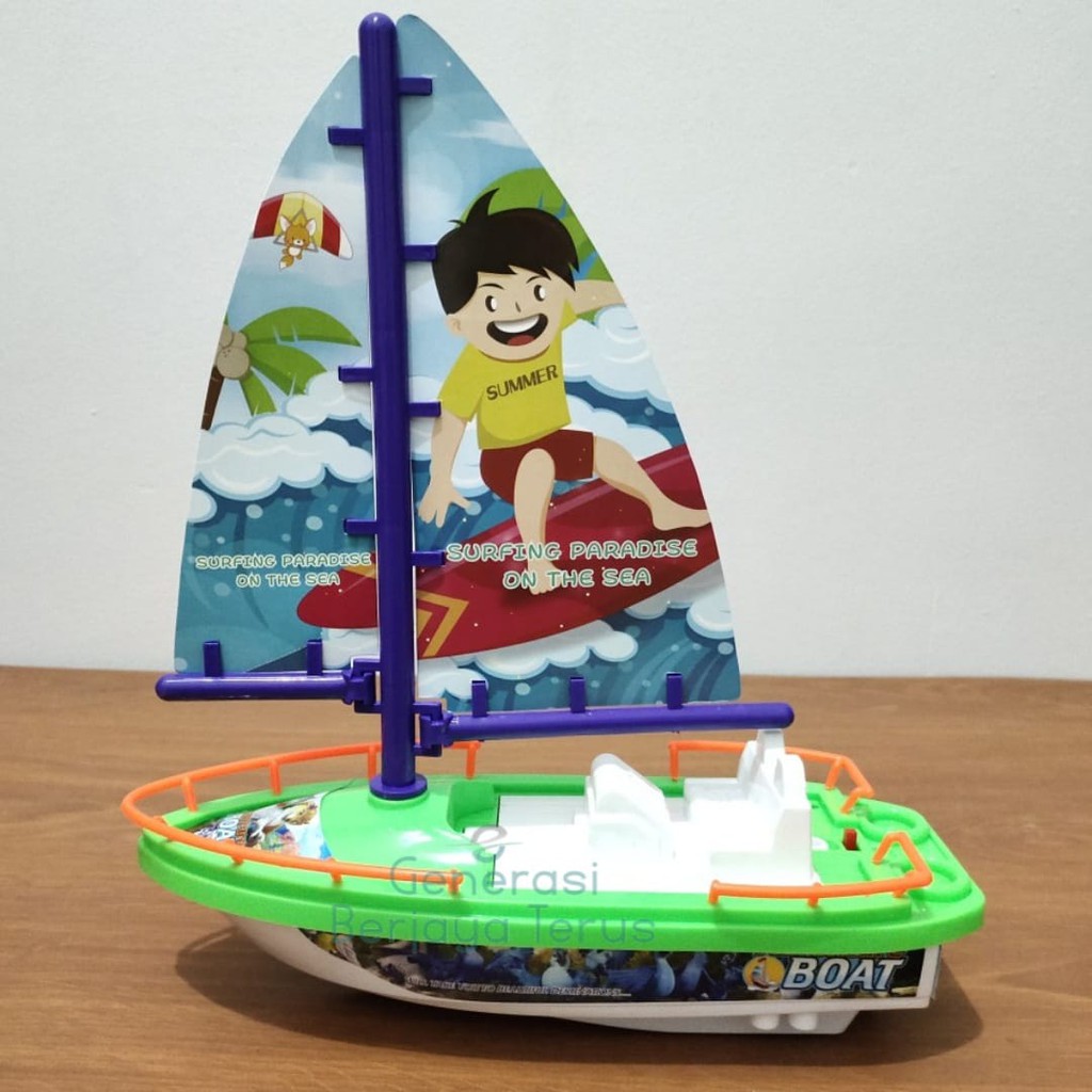 Jual Mainan Perahu Boat Baterai PPB1 - Kapal Layar Ship Adventure Batre ...