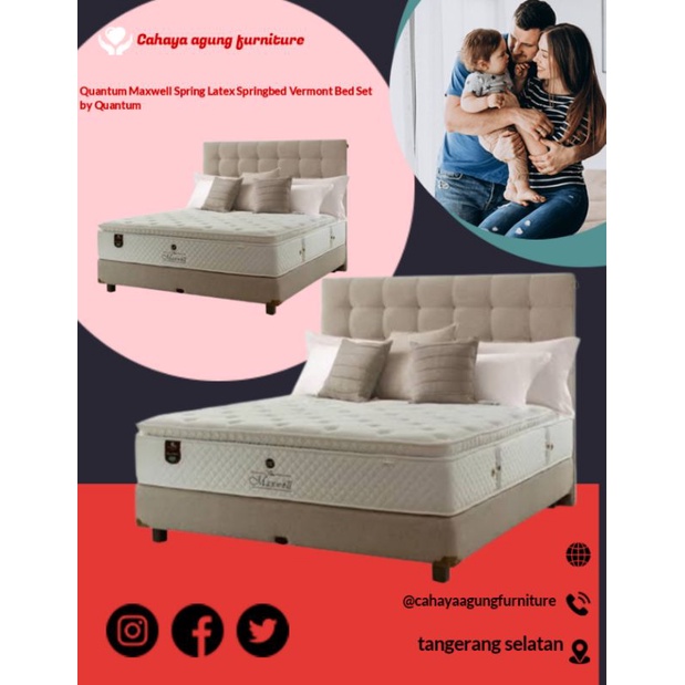 Jual Quantum Maxwell Spring Latex Springbed Vermont Bed Set by Quantum ...
