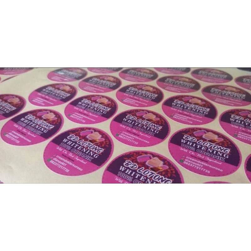 Jual CETAK STIKER CROMO / LABEL BULAT LABEL NAMA LABEL MAKANAN TOPLES ...