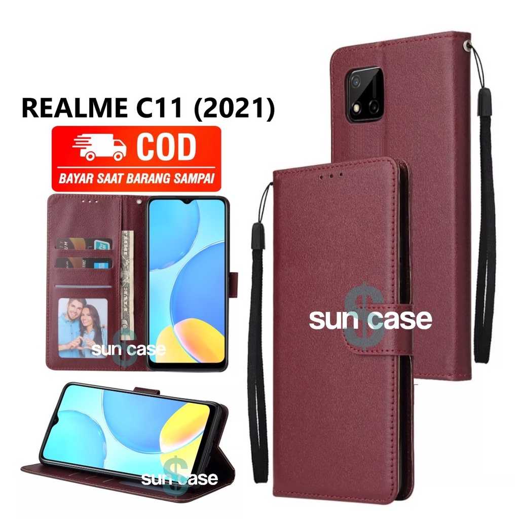 Custodia portafoglio in pelle sintetica PU per REALME C11 - 35 disegni