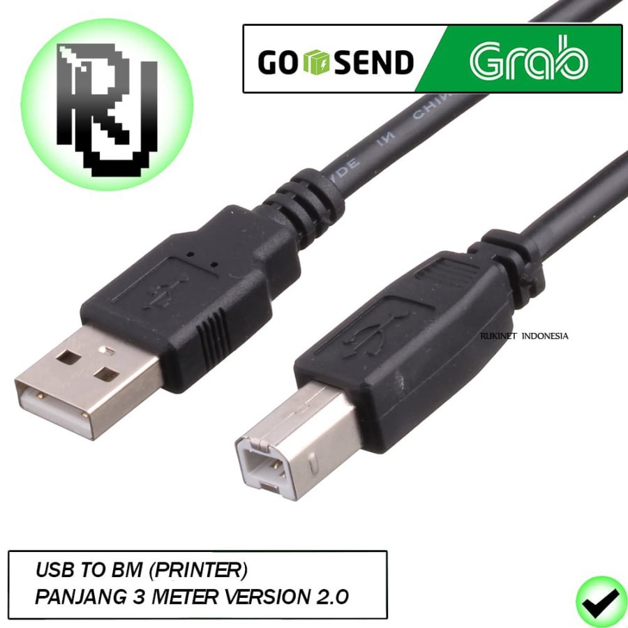 Jual Kabel USB Untuk Printer Canon Epson HP Brother Universal AM to BM ...