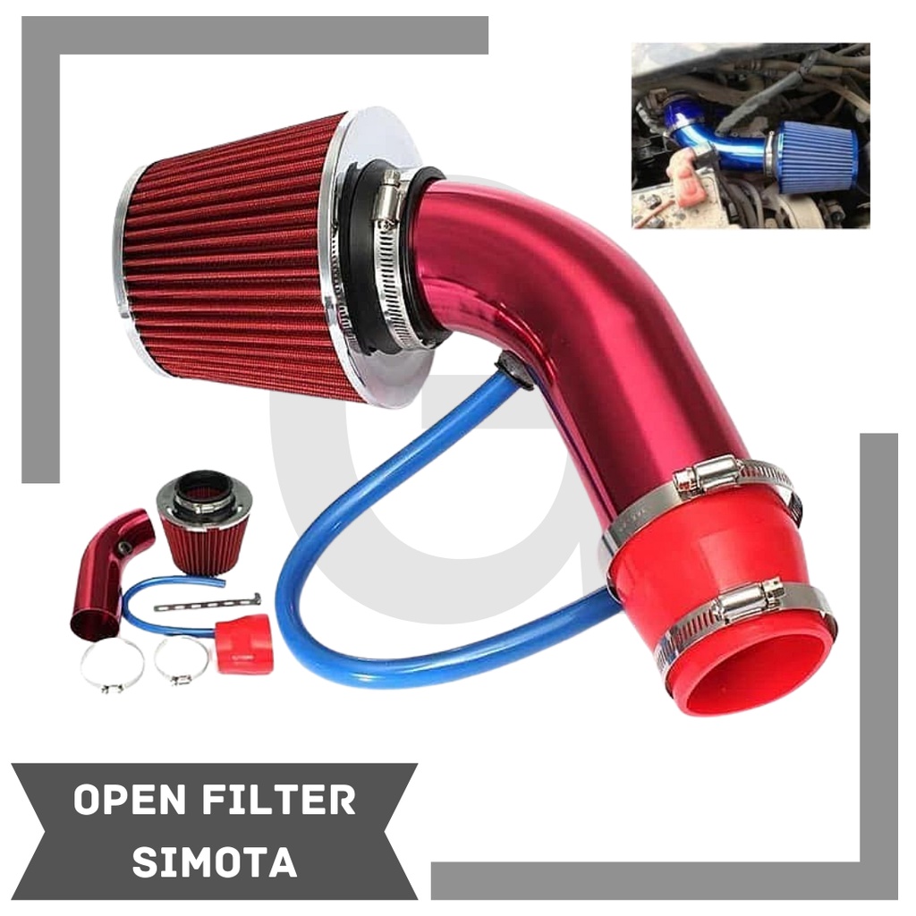 Jual PAKET OPEN FILTER mobil / Pipa Intake Pendek + Filter Udara SIMOTA ...