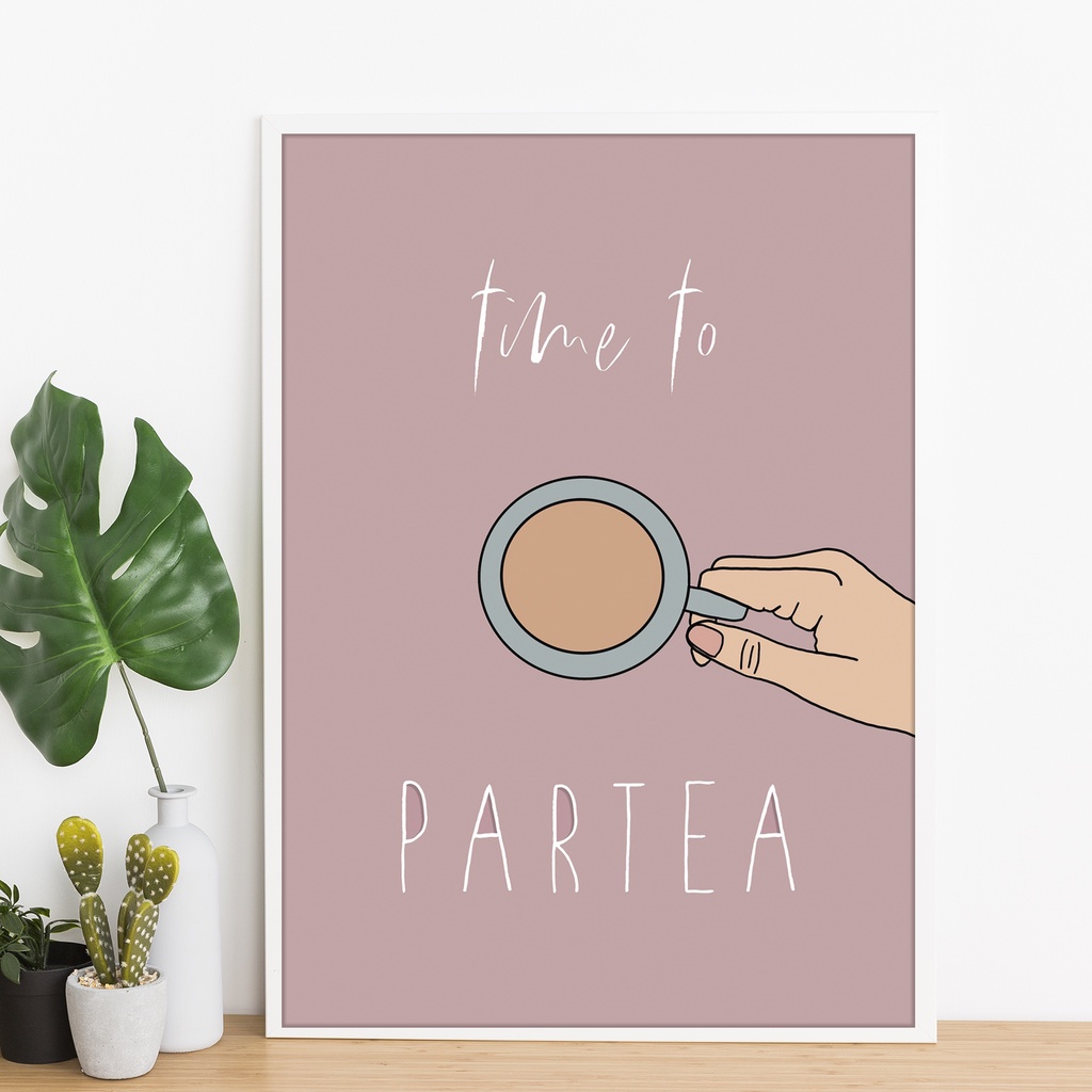 Jual Wall Decor Aesthetic Kitchen Quotes Word Time To Partea Tea ...