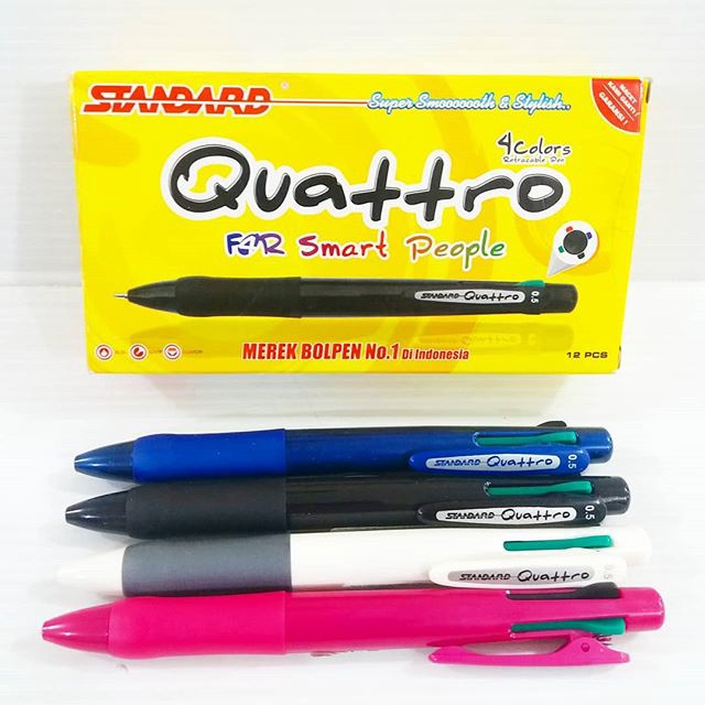 Jual Bolpen 4 Warna Standard Quattro 0.5 (4 Warna/4 In 1) Standard Pen ...