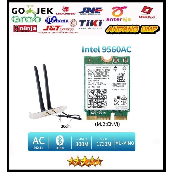 Jual Wireless Intel 9560 Ac For Desktop Kit Bluetooth 5.0 | Shopee ...
