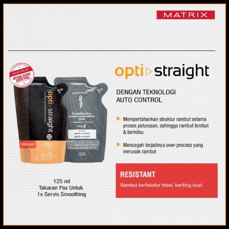 Jual MATRIX OPTI STRAIGHT MINI PELURUS RAMBUT 125ml | Shopee Indonesia
