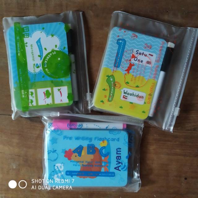 Jual PreWriting FlashCard Wipe and Clean (kartu Angka, kartu Alphabet ...