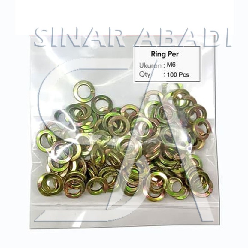 Jual RING PER M 6 - RING PER BAUT M6 ISI 100 PCS | Shopee Indonesia