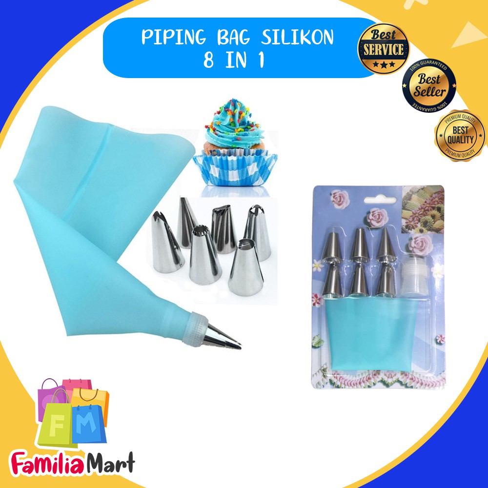 Jual Piping Bag Silikon Set Nozzle Spuit 8in1 Serbaguna Penghias Kue Pastry Shopee Indonesia 3081