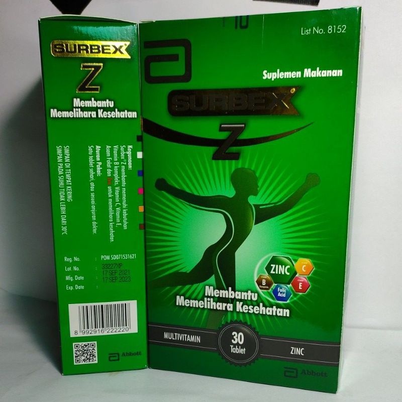 Jual SURBEX Z Harga Per Dus/box Isi 30 Tablet " Suplemen Utk Memelihara ...