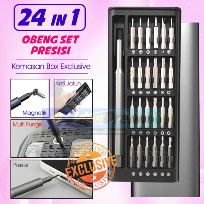 Jual 24in1 Obeng Set Presisi Service HP Elektronik Laptop Tool