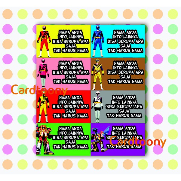 Jual Sticker / stiker label nama Power Rangers Ninja Steel | Shopee ...