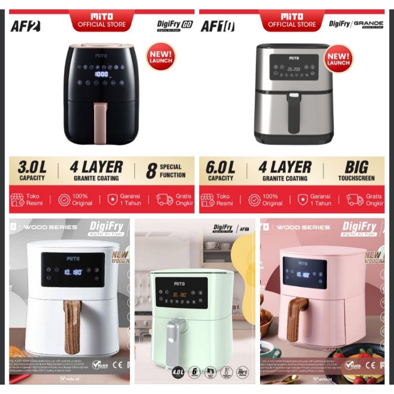 Jual Air Fryer Mito Mithociba Original Garansi Resmi Af Air Fryer