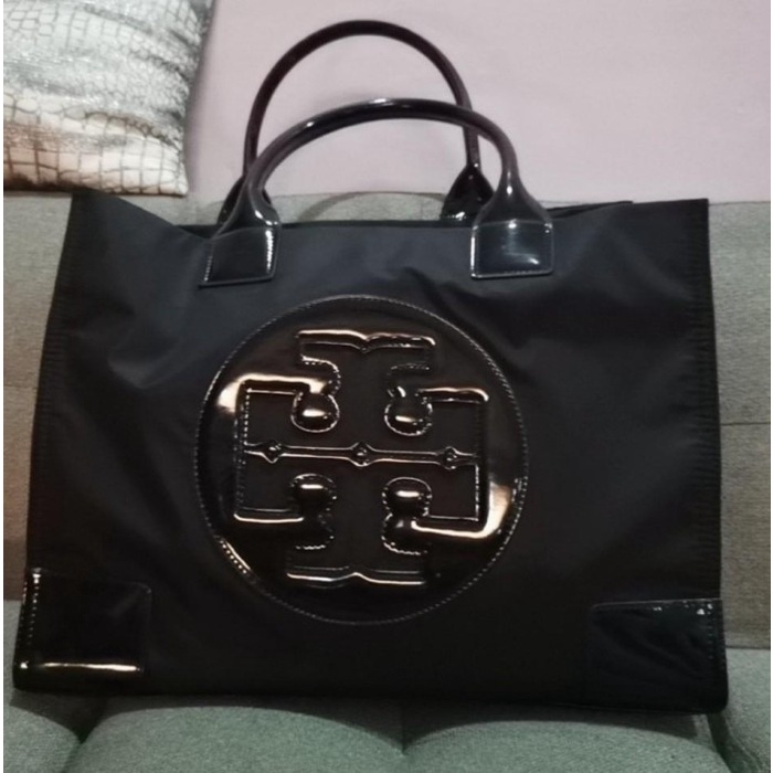 Tas Tory Burch 50009811 Ella Expandable Nylon Tote Black