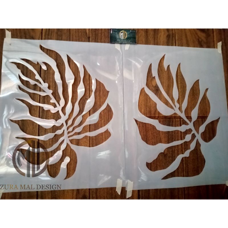 Jual Stensil Cetakan Rol Cet Dinding Motif Daun Monstera Shopee Indonesia