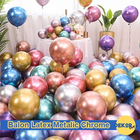 BALON LATEX METALIK CHROME UKURAN 5INCH 10INCH 12INCH / Balon Ulang Tahun / Balok Kilat / Balon Karet / Balon Latex / Balon Chrome / Balon Metalik