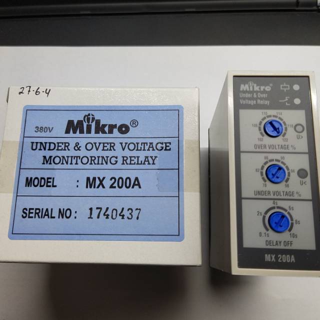 Jual Mikro MX200A - 380V Under and Over Voltage Monitoring Relay ...