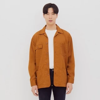 M231 Jaket Over Shirt Multi Pocket Pria Panjang Coklat 2302D