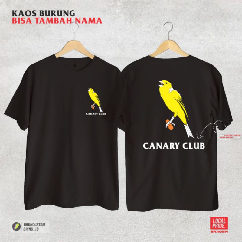 Jual KAOS BURUNG KENARI, BISA TAMBAH SABLON NAMA | Shopee Indonesia