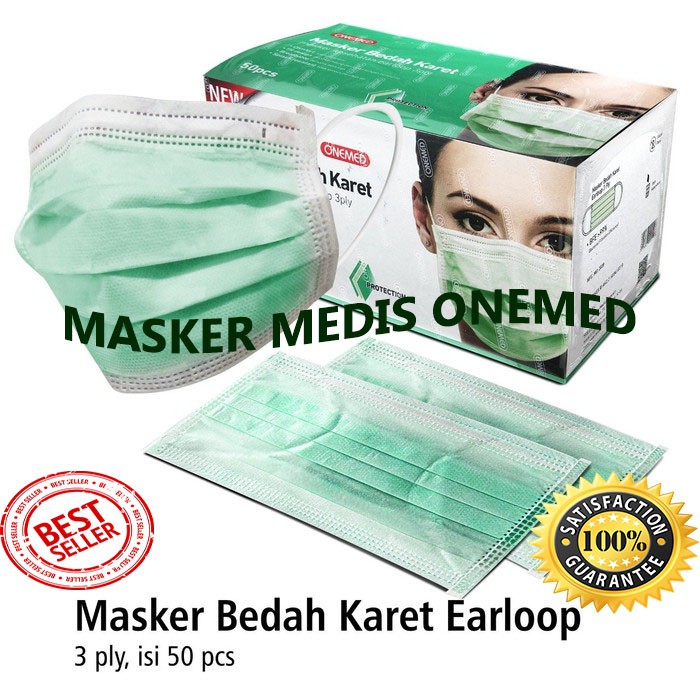 Jual MASKER MEDIS ONEMED EARLOOP CANTOL 3PLY 1 KOTAK ISI 50 PCS SEGEL ...