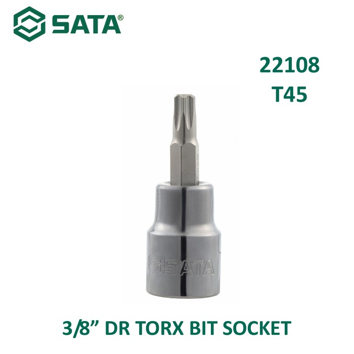 Jual SATA 22108 Mata Kunci Sok Socket Bintang T45 Drive 3/8