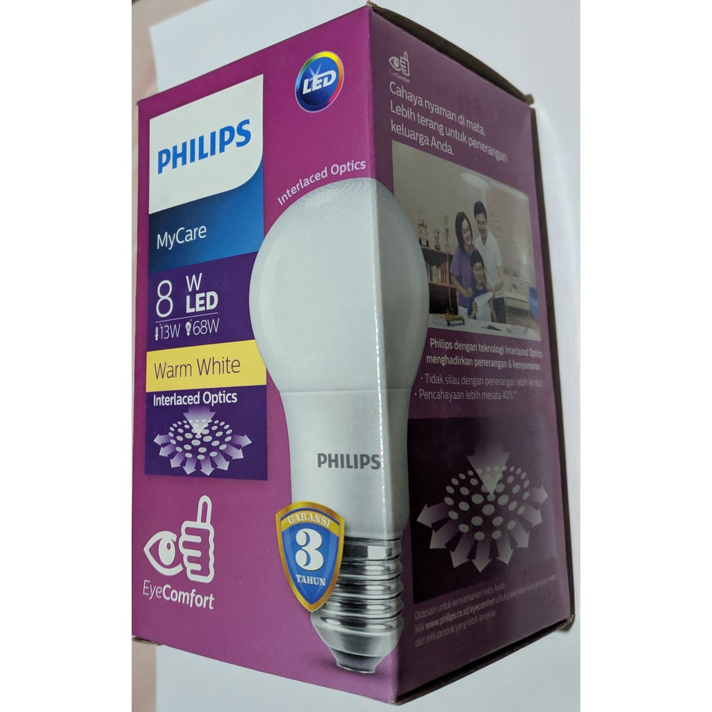 Jual Lampu Led Philips 8 Watt Warm White Nyala Kuning Shopee Indonesia