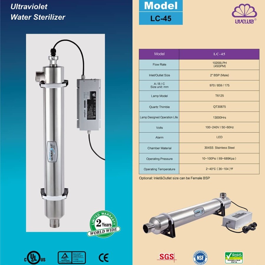 Jual Ultraviolet water sterillizer Wonder LC45 / uv wonder 45 gpm ...